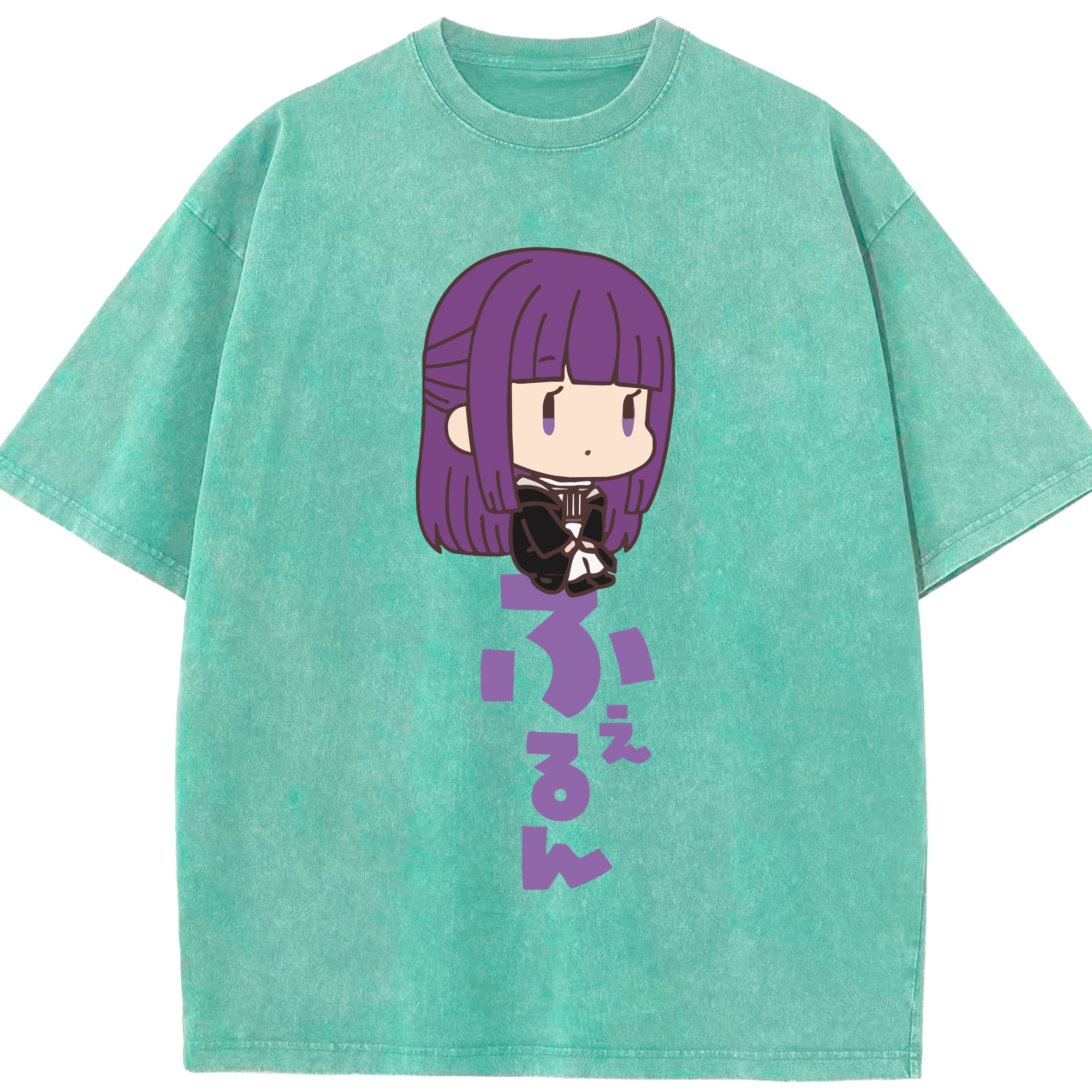 （画像用） 葬送のフリーレン Frieren 綿100% ヴィンテージ風 半袖Tシャツ（フロントプリント）